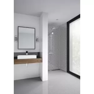 Image of Mermaid Tiles Acrylic Single Shower Panel - 2440 x 1220mm