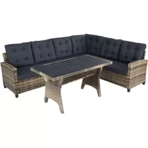 Image of Garden dining set Catania 6 Seats, 1 table - garden table and chairs, bistro set, garden corner sofa - nature - nature