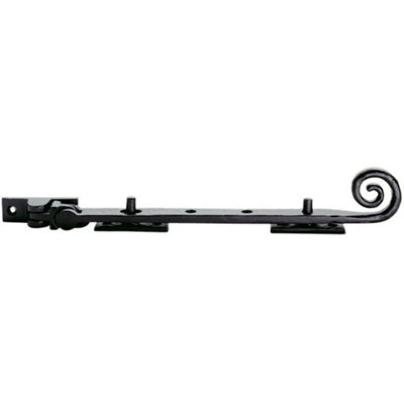 Image of Loops Curly tail Casement Window Stay 254mm Length Black Antique Window Fitting Black
