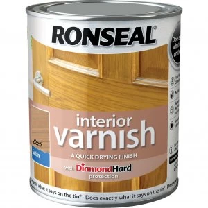 image of Ronseal Interior Satin Quick Dry Varnish Birch 750ml