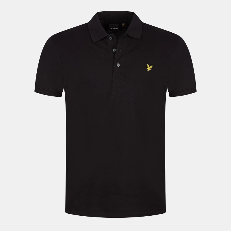 Image of Lyle and Scott Basic Short Sleeve Polo Shirt - Black XS