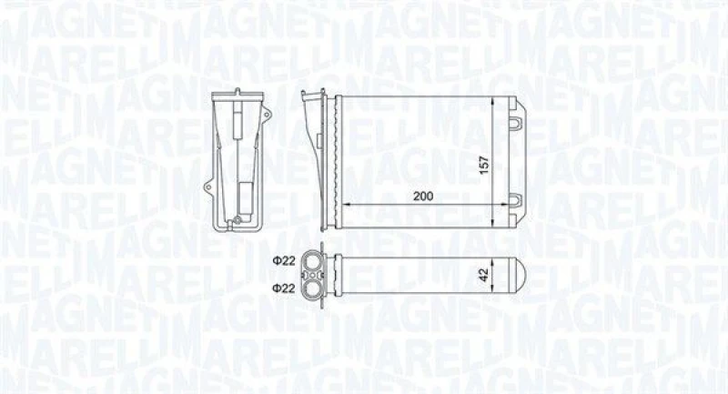 Image of MAGNETI MARELLI Heater matrix MAGNETI MARELLI 350218463000