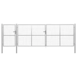 Image of Vidaxl Garden Gate Steel 500X150 Cm Silver