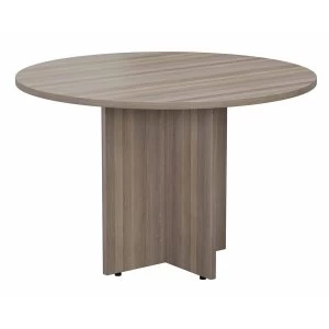 Image of TC Office Round Meeting Table 1100mm, Grey Oak Effect