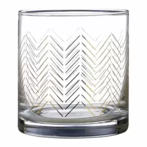 Image of Premier Housewares Set of 4 Hand Blown Glass Tumblers - Gold Waves Design