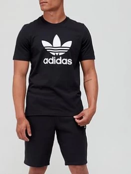 Image of adidas Originals California Trefoil T-Shirt - Black/White, Size XL, Men