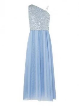 Monsoon Girls Eilish 1 Shoulder Prom Dress - Pale Blue