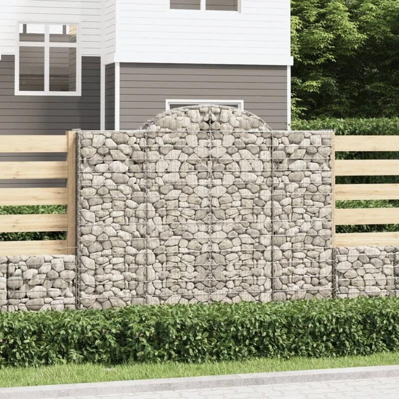 Image of VIDAXL Arched Gabion Baskets 6 pcs 200x50x160/180cm Galvanised Iron Vidaxl 3146387