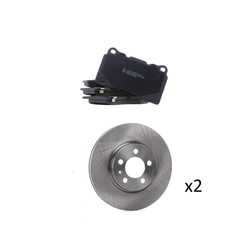 Image of RIDEX 3405B3251 Brake disc and pads set Front Axle, Brake Disc Type: internally vented, with acoustic wear warning Brake Set,disc brakes (3405)