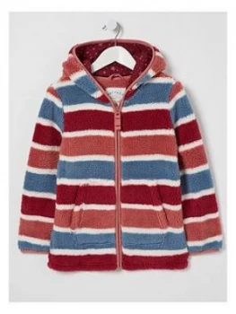 Image of FatFace Girls Stripe Zip Through Fleece - Multi, Size Age: 9-10 Years, Women