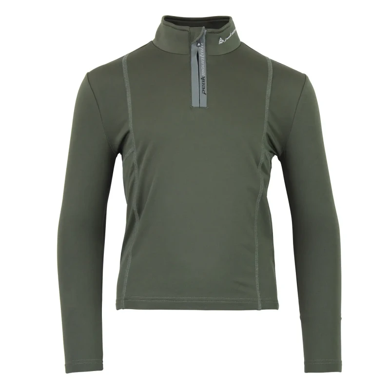 Image of Kids' base layer T-Shirt with zip Peak Mountain Ecanevi Vert Male 4 ans