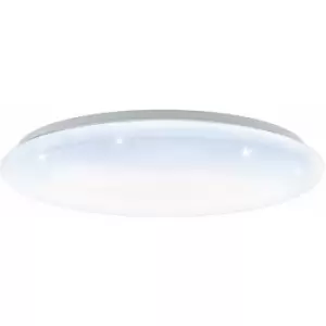 image of Loops - Flush Ceiling Light White Shade White Plastic With Crystal Effect Bulb LED 40W