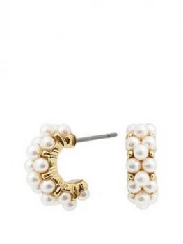 Image of Mood Gold Plated Cream Pearl Mini Hoop