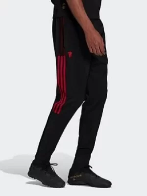 Image of adidas Manchester United Woven Tracksuit Bottoms, Black Size XL Men