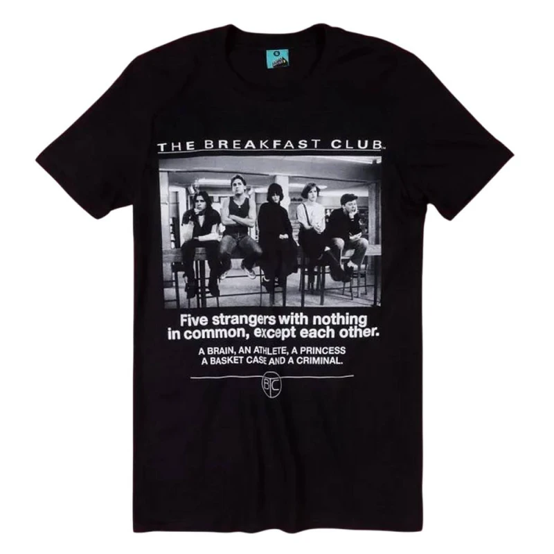 Image of The Breakfast Club Mens Detention T-Shirt in Black Size: Large Black Male L