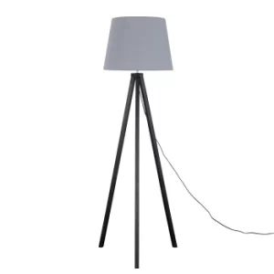 Image of Barbro Dark Wood with XL Grey Aspen Shade