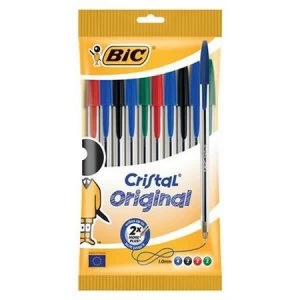 Image of BIC Cristal Medium Ballpoint Pen Assorted - Pack of 10 Pens