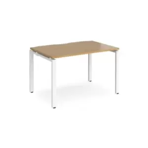 image of Bench Desk Single Person Starter Rectangular Desk 1200mm Oak Tops With White Frames 800mm Depth Adapt