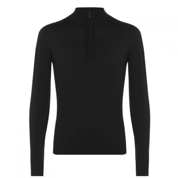 Image of JOHN SMEDLEY Barrow Zipped Top - Black