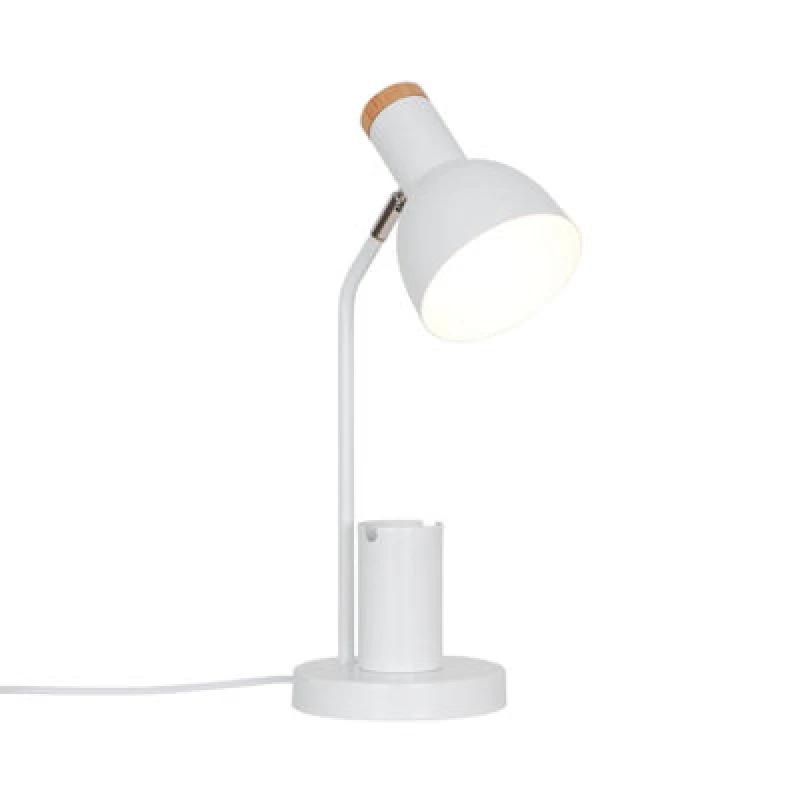Image of Nordlux Devone Metal Table Lamp Pen & Phone Holder White,mains