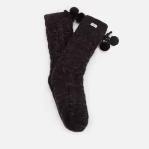 Image of UGG Womens Pom Pom Fleece Lined Crew Socks - Nightfall