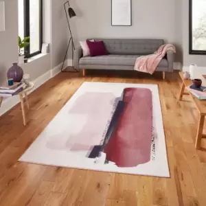 Image of Michelle Collins Abstract Rose Crimson Rug Rose/White