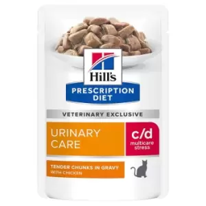 image of Hill's Prescription Diet Feline c/d Stress Urinary Care Chicken Cat Food 24 x 85g