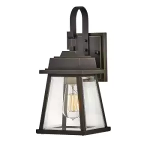 image of Hinkley Bainbridge Outdoor Wall Lantern Oil Rubbed Bronze with Heritage Brass Accents, IP44