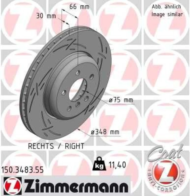 Image of ZIMMERMANN Brake disc ZIMMERMANN 150.3483.55