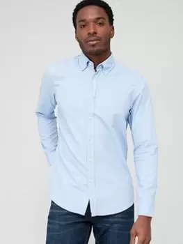 Image of BOSS Rickert Longsleeve Shirt, Blue, Size XL, Men