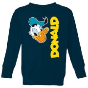 Image of Disney Donald Duck Face Kids Sweatshirt - Navy - 11-12 Years