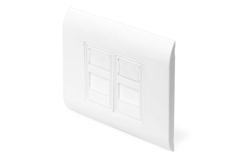 Image of Digitus Wallplate for Keystone Modules. Frame 80x80mm. French type
