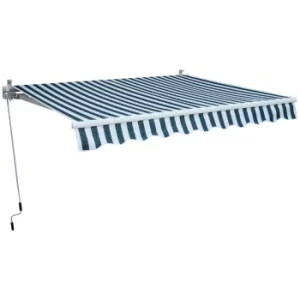 Image of Outsunny Retractable Awning, 2.5x2 m-Dark Green/White