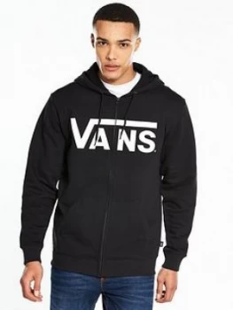 Image of Vans Classic Logo Zip Through Hoodie Black White Size 2XL Men
