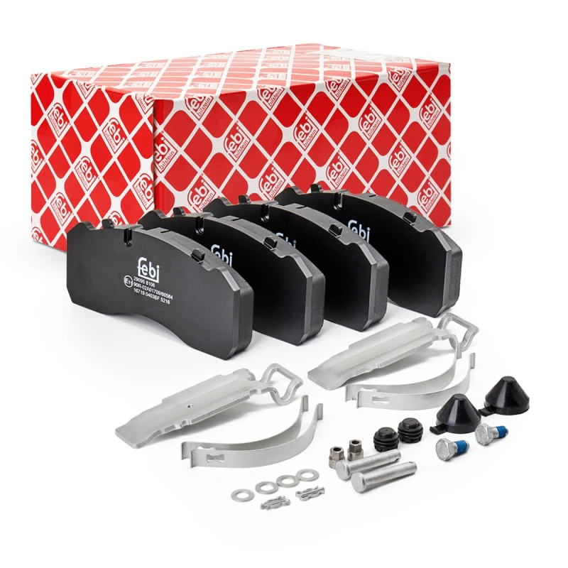 Image of FEBI BILSTEIN 16719 Brake pad set Front Axle, with fastening material Brake Pad Set,disc brake (402)