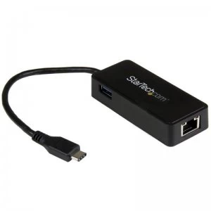 image of StarTech.com USB-C to Gigabit Network Adapter with Extra USB 3.0 Port