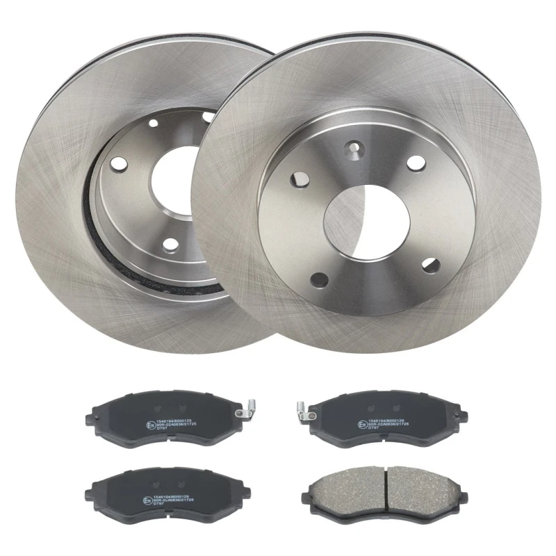 Image of RIDEX 3405B2082 Brake disc and pads set Front Axle, Brake Disc Type: internally vented, with acoustic wear warning Brake Set,disc brakes (3405)