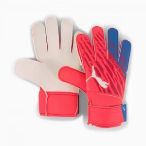 image of Womens PUMA Ultra Grip 4 Rc Goalkeeper Gloves, Sunblaze/White/Bluemazing Size 11 Accessories