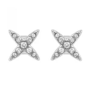 image of Ladies Adore Silver Plated 4 Point Star Earrings