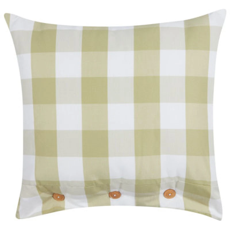 Image of Beliani Throw Cushion Tamnine 45 X 45cm Light Green Checked