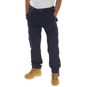 image of Click Workwear Combat Trousers Polycotton Navy Blue 28 Ref PCCTN28 Up