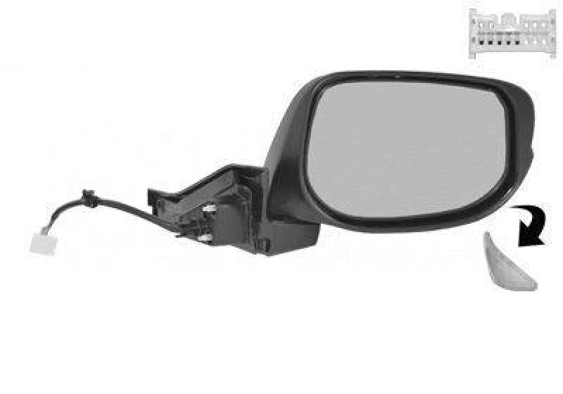 Image of VAN WEZEL 2511808 Wing mirror * HAGUS * Right, for electric mirror adjustment, primed Outside Mirror (50)