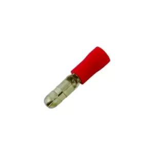 Image of Male Bullet 4.0mm Red Pk 100 Connect 30138