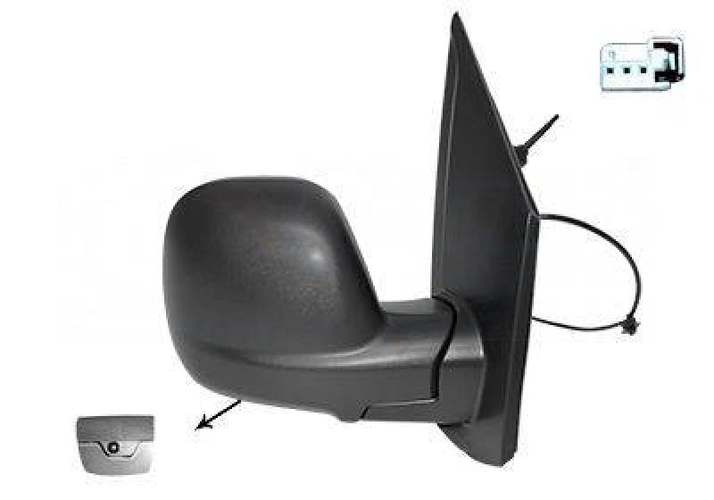 Image of VAN WEZEL 0944804 Wing mirror * HAGUS * Right, black, with temperature sensor, Rough Outside Mirror (50)