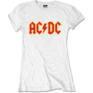 Image of AC/DC - Logo Womens X-Large T-Shirt - White