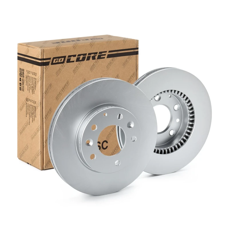 Image of goCORE GCH20288 Brake disc Front Axle, Vented, Cast Iron, Coated, with bolts/screws Cast Iron Brake Disc (82)