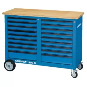 image of Gedore Mobile workbench 1.25 m wide with 2x 9 drawers