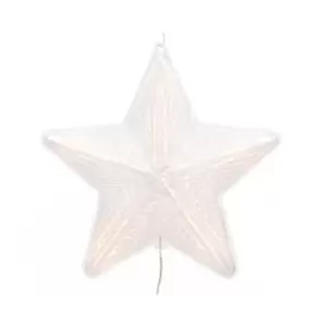 image of Kaemingk LED Star Christmas Decoration (UK Plug) (30cm) (White)