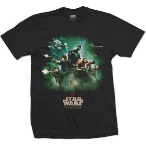 Image of Star Wars - Rogue One Rebels Poster Unisex Large T-Shirt - Black