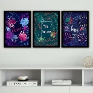 image of 3SC127 Multicolor Decorative Framed Painting (3 Pieces)